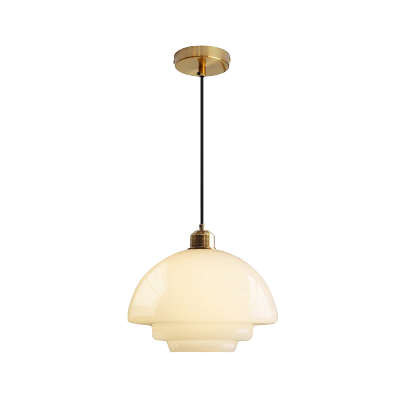 Lampada a sospensione in vetro bianco latte