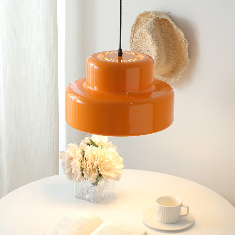 Lampada a sospensione Bauhaus arancione italiana