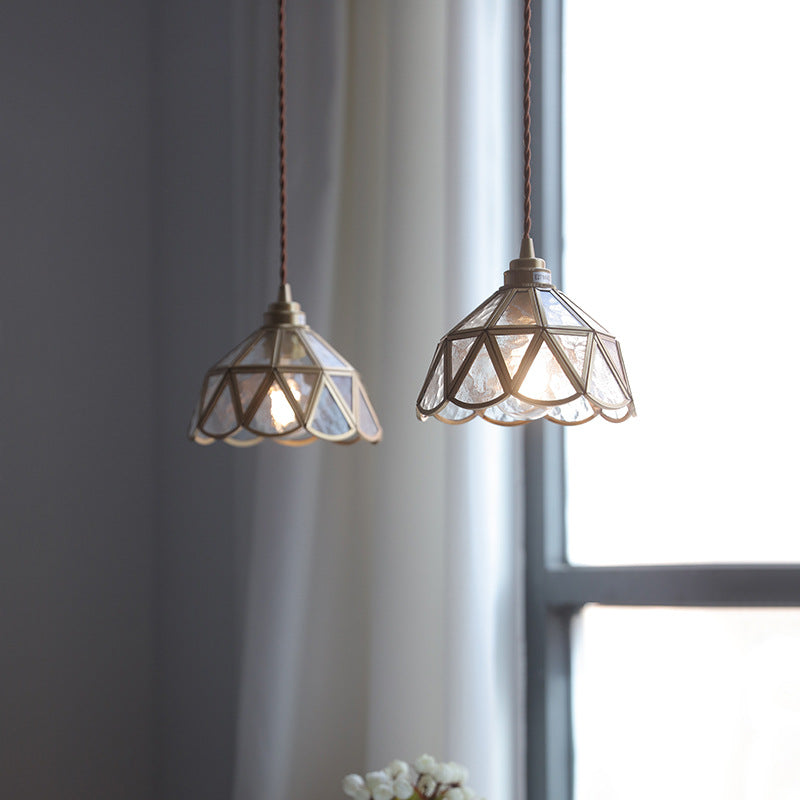 Lampada a sospensione in vetro vintage