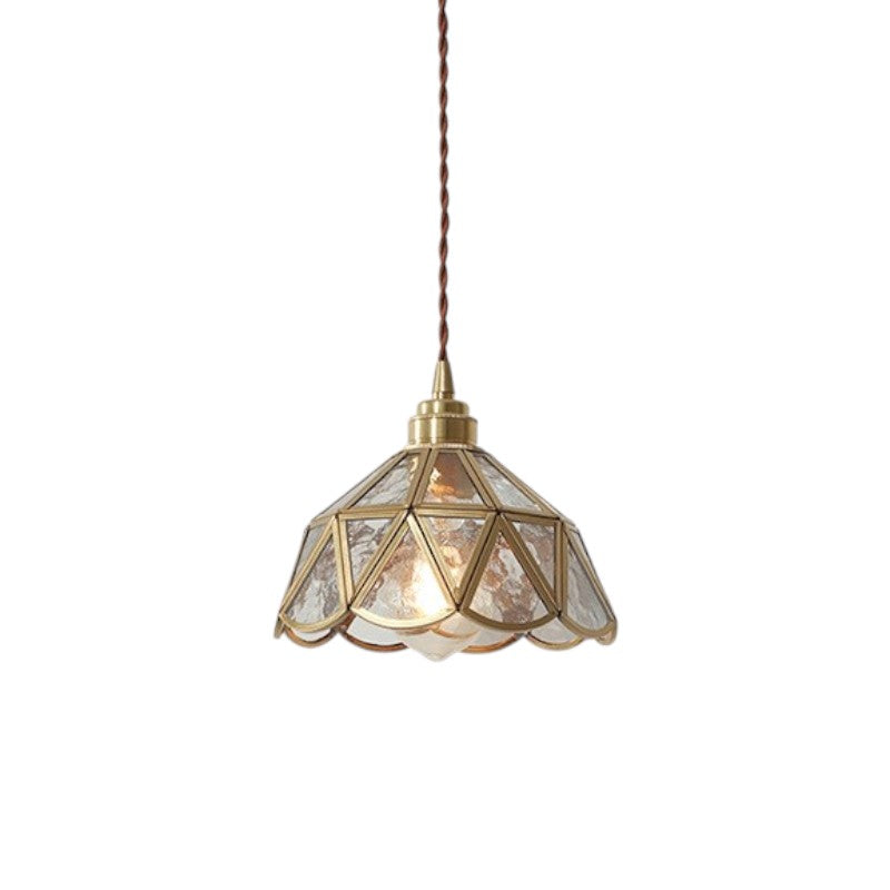 Lampada a sospensione in vetro vintage