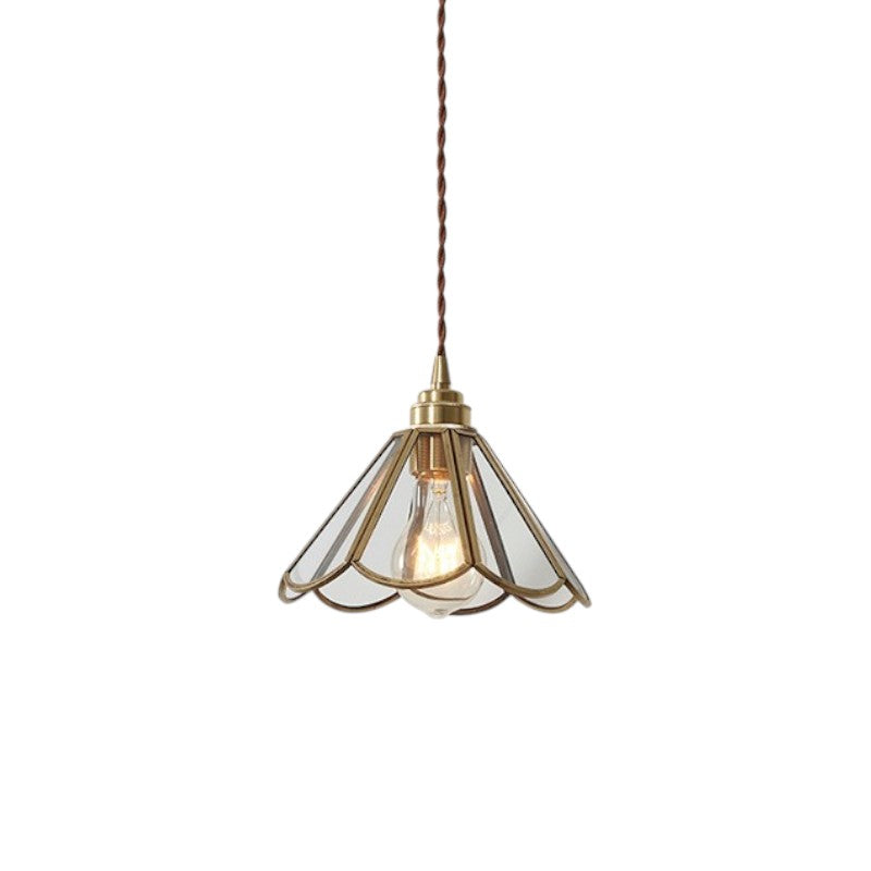 Lampada a sospensione in vetro vintage