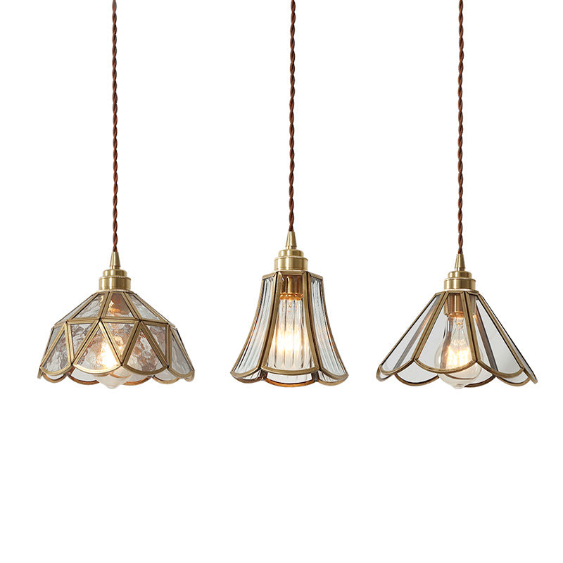 Lampada a sospensione in vetro vintage