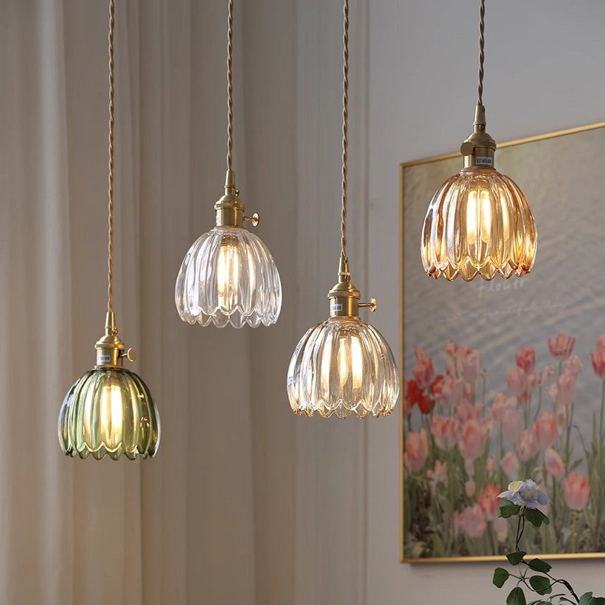 Lampada a sospensione giapponese in vetro