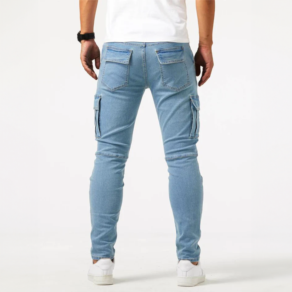 Jean Cargo en Denim Urbain ajustement parfait confort supérieur denim premium design polyvalent fibres flexibles jeans cargo mode décontractée mouvement libre streetwear tendance style urbain