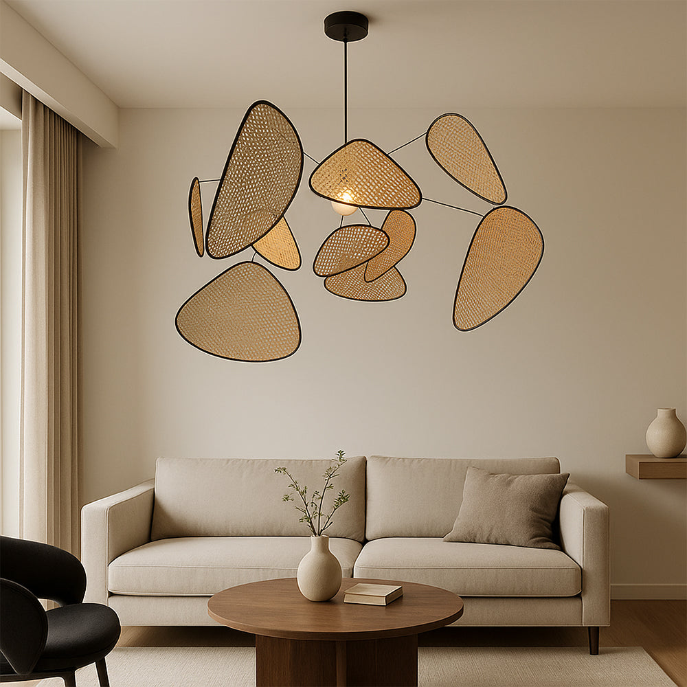 Lampada a sospensione in rattan di Bria