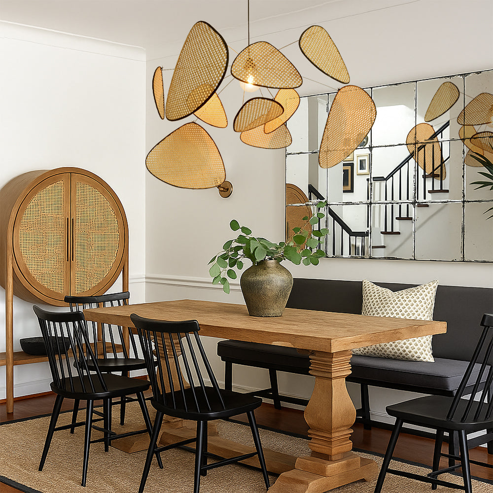 Lampada a sospensione in rattan di Bria