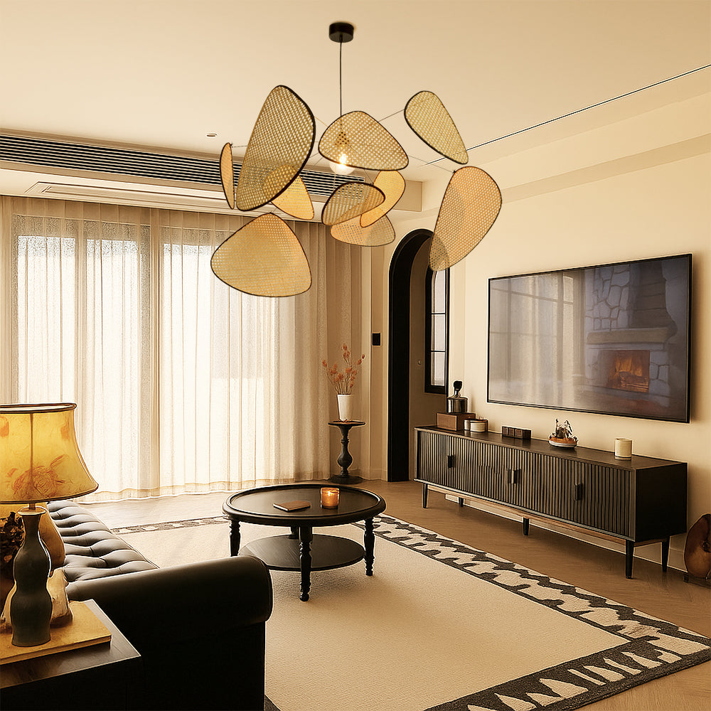 Lampada a sospensione in rattan di Bria