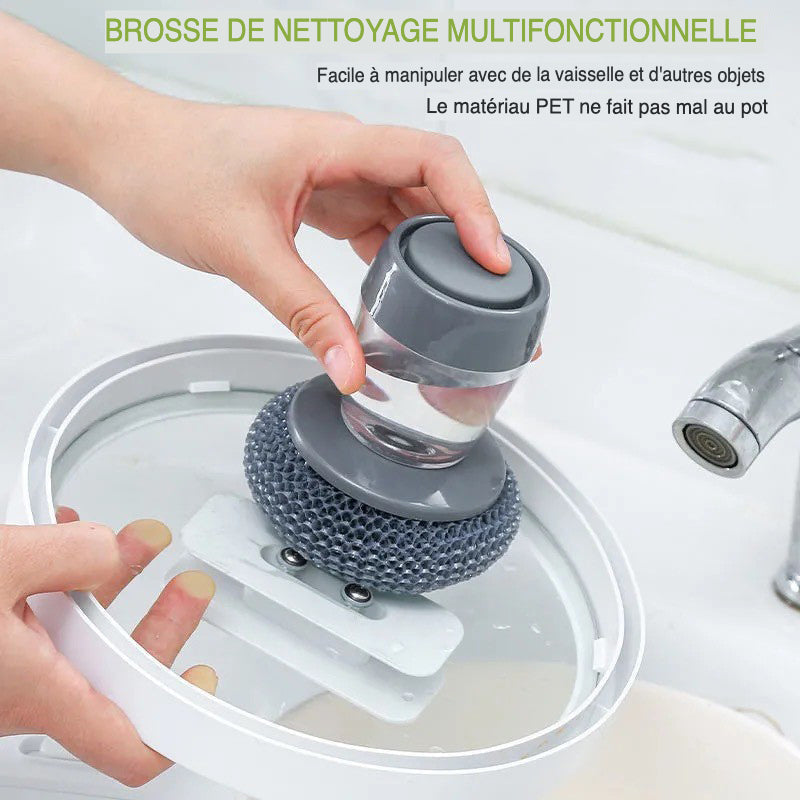 Pinceau de distribution de savon de cuisine - Brosse distributrice de savon antibactérienne pour nettoyage efficace