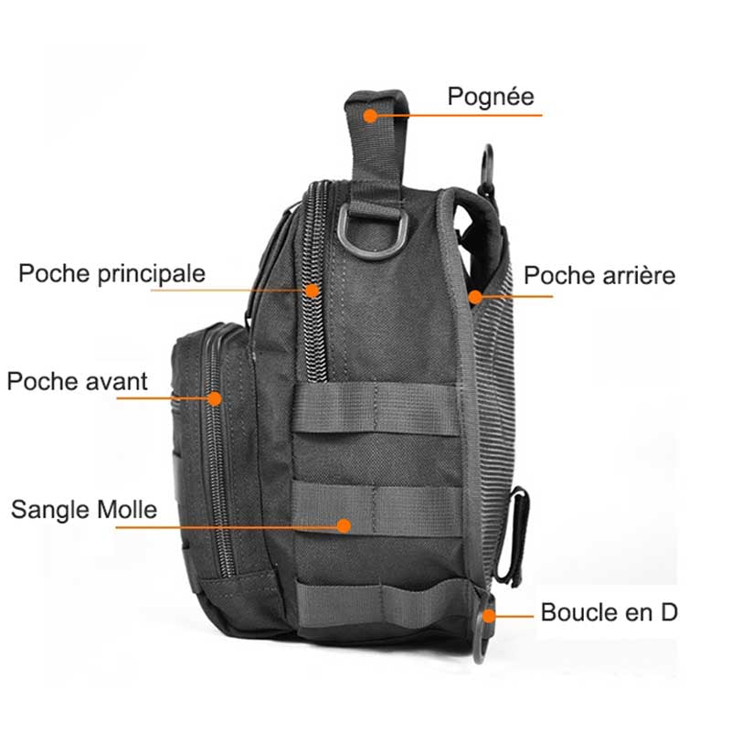 Sac à Bandoulière 50L - Qualité Militaire Résistant aux Intempéries pour une Durabilité Maximale