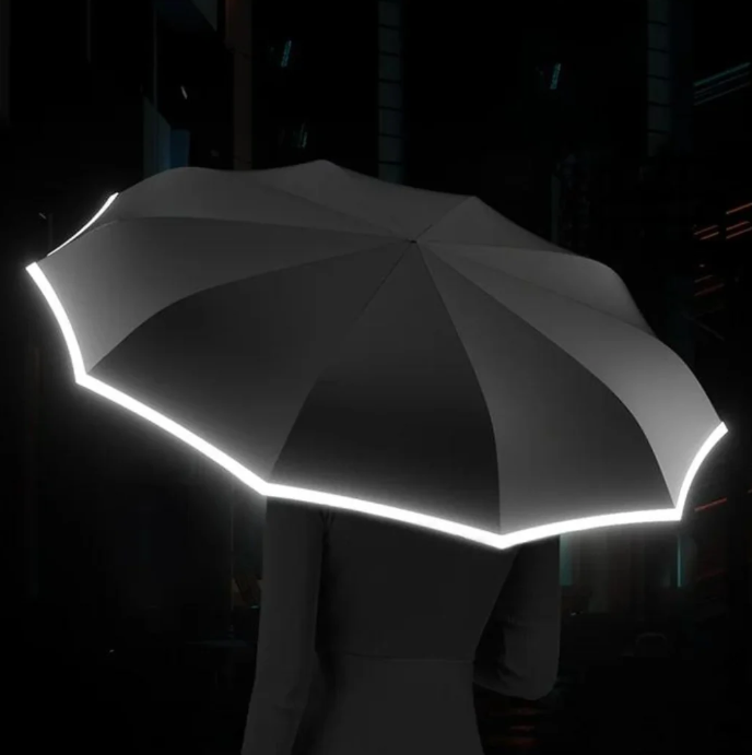 Parapluie Anti-tempête avec Bord Réfléchissant - Résistant et Solide pour une Longue Durée de Vie