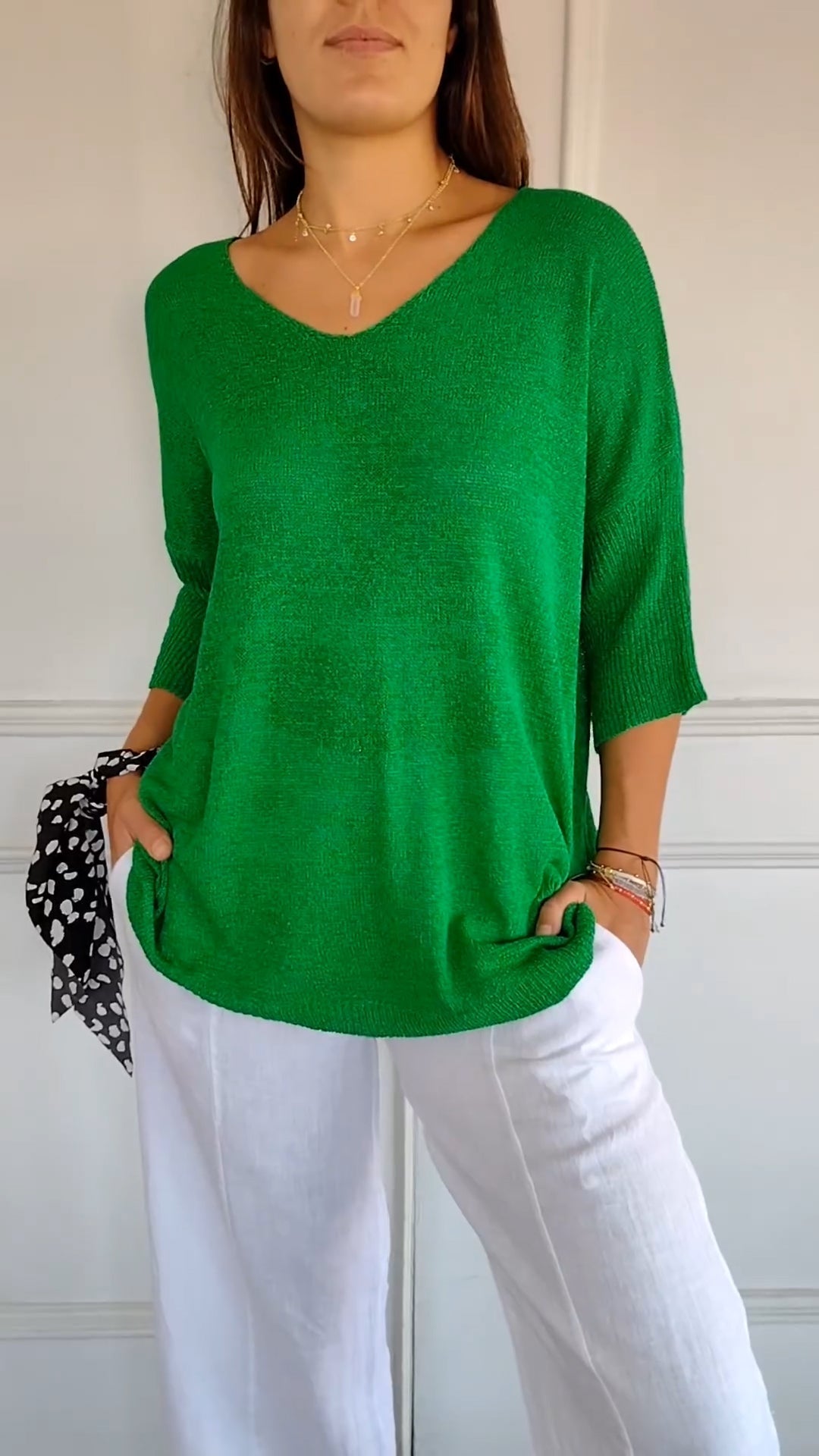 Top en tricot à col en V - Confort Luxueux et Élégance Intemporelle travel bo