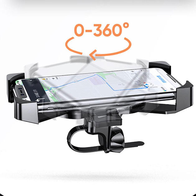 Support de téléphone pour vélo et moto avec entrée USB-C, compatible avec plusieurs appareils
