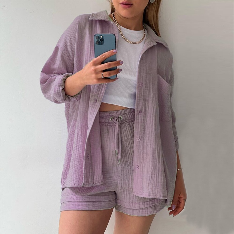 Ensemble confortable Suzie en Violet, vêtement décontracté et style élégant t