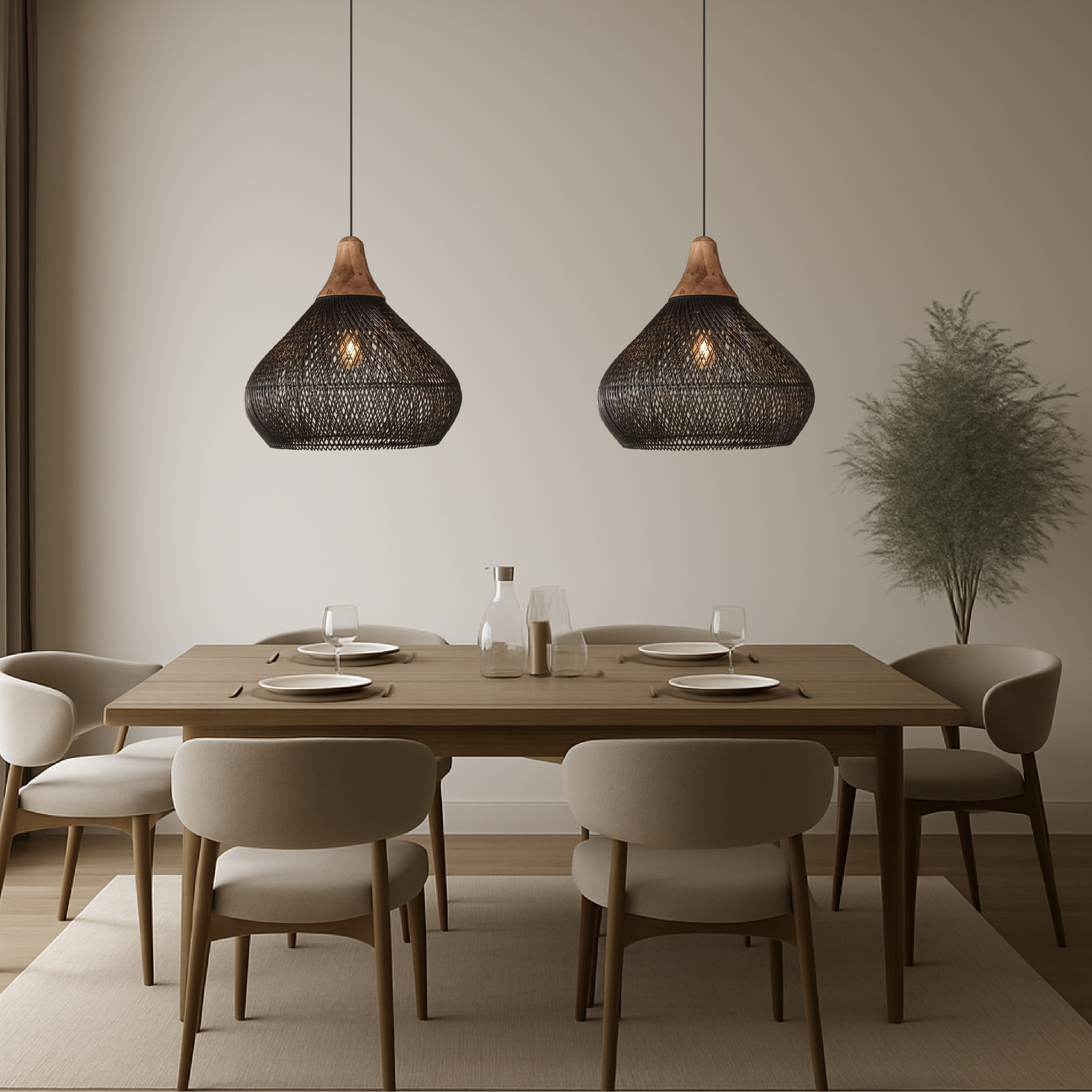Lampada a sospensione dal design giapponese