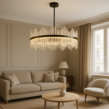 Lampadario Terri in cristallo nero