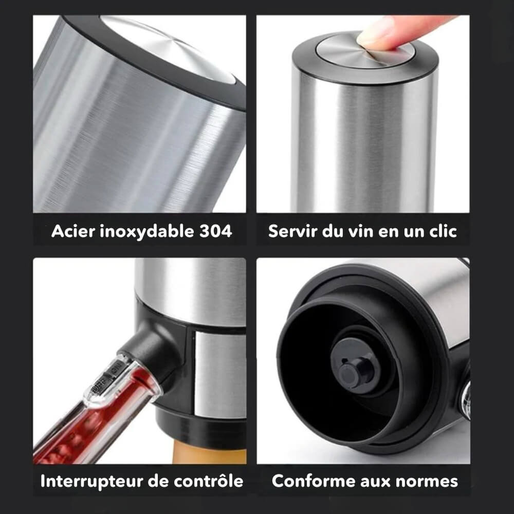 Aérateur, Conservateur et Distributeur pour Vin avec Design Élégant travel bo