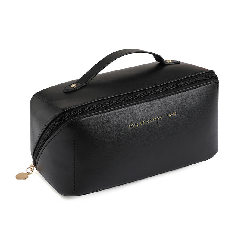 Trousse de maquillage PRESTIGE en cuir artificiel waterproof - Noire travel b