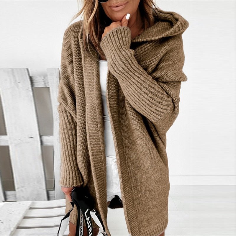 Cardigan chaud en laine de qualité, couleur Kaki pour un look tendance automnal d