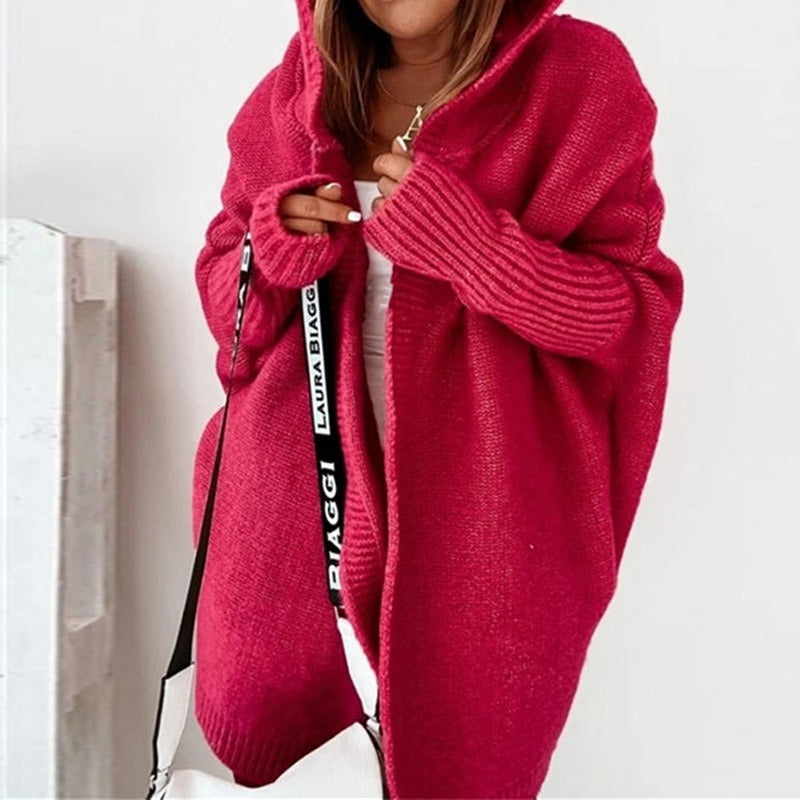 Cardigan chaud en laine de qualité, couleur Rouge pour un look tendance automnal