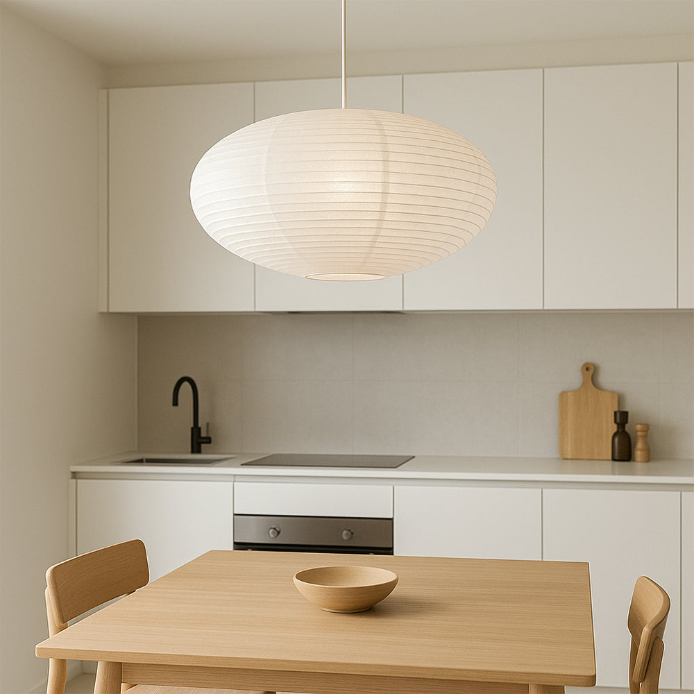 Lampada sospesa in carta di Wabi