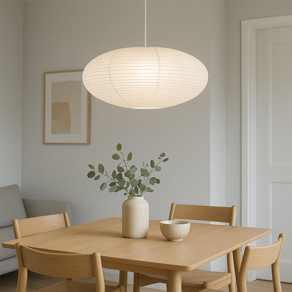 Lampada sospesa in carta di Wabi