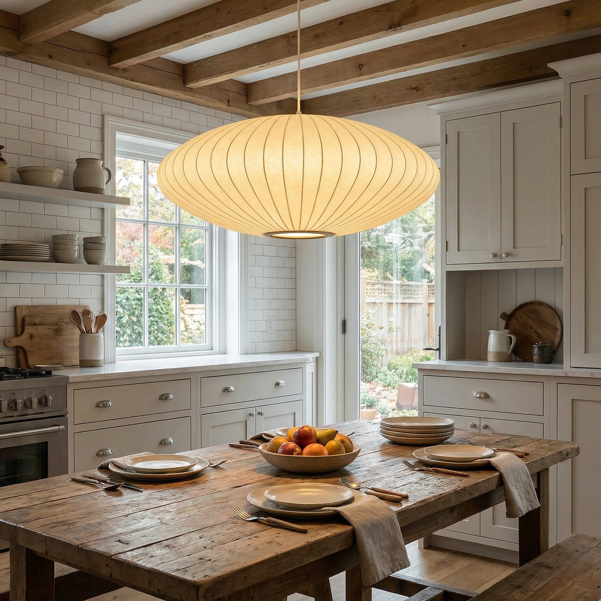 Lampadario in seta italiana