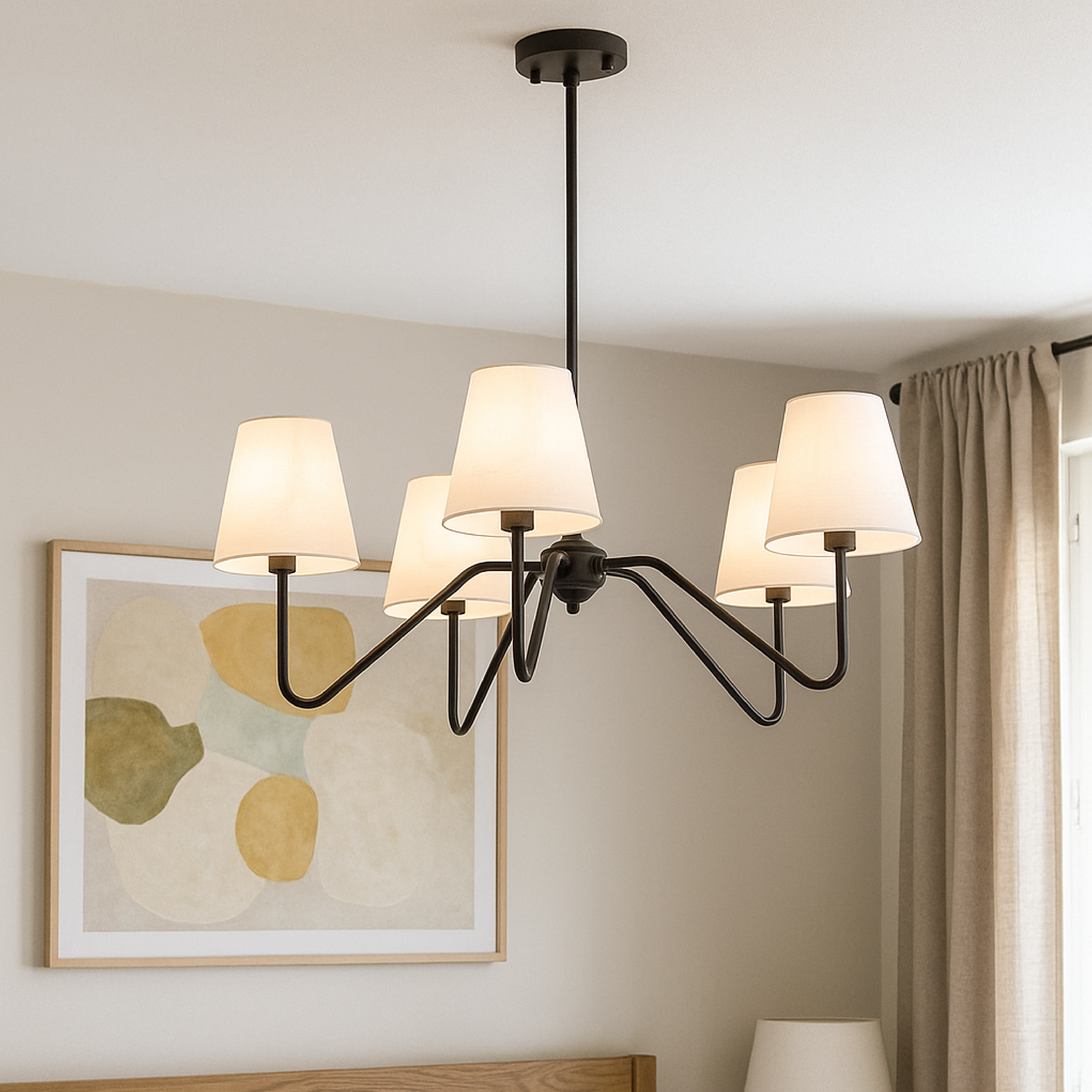 Lampadario da camera in seta