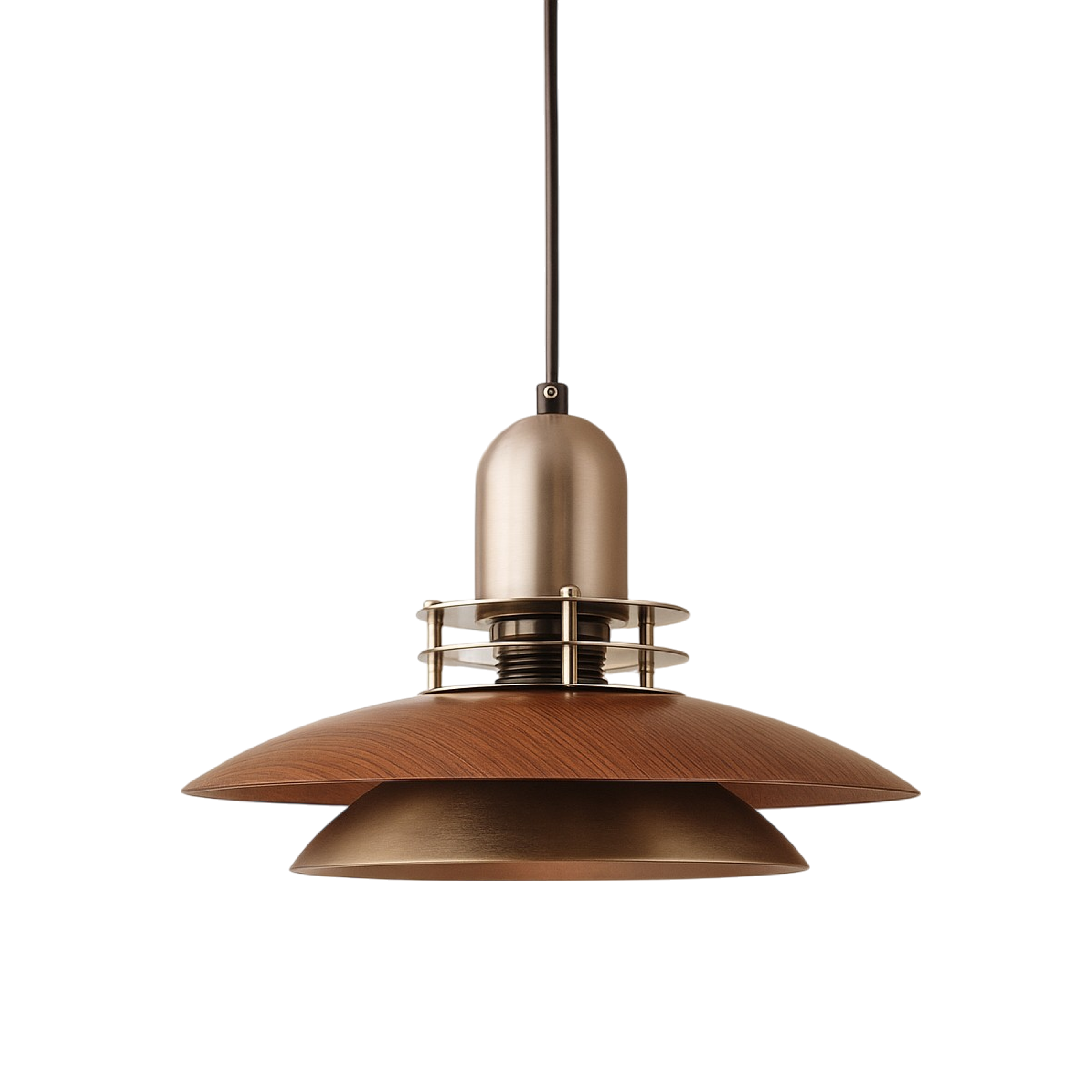 Lampada a sospensione in legno di noce