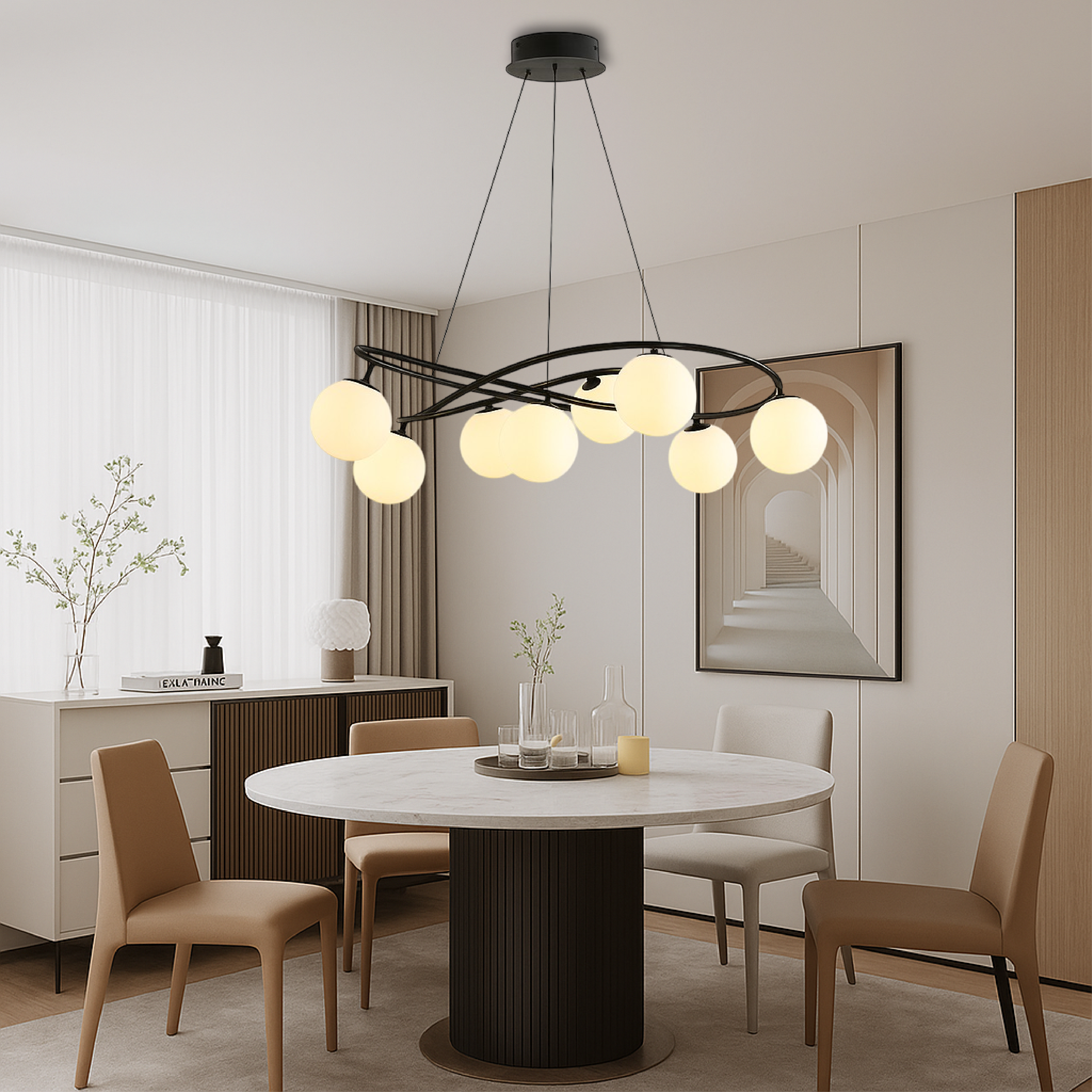 Lampadari retrò nordici neri