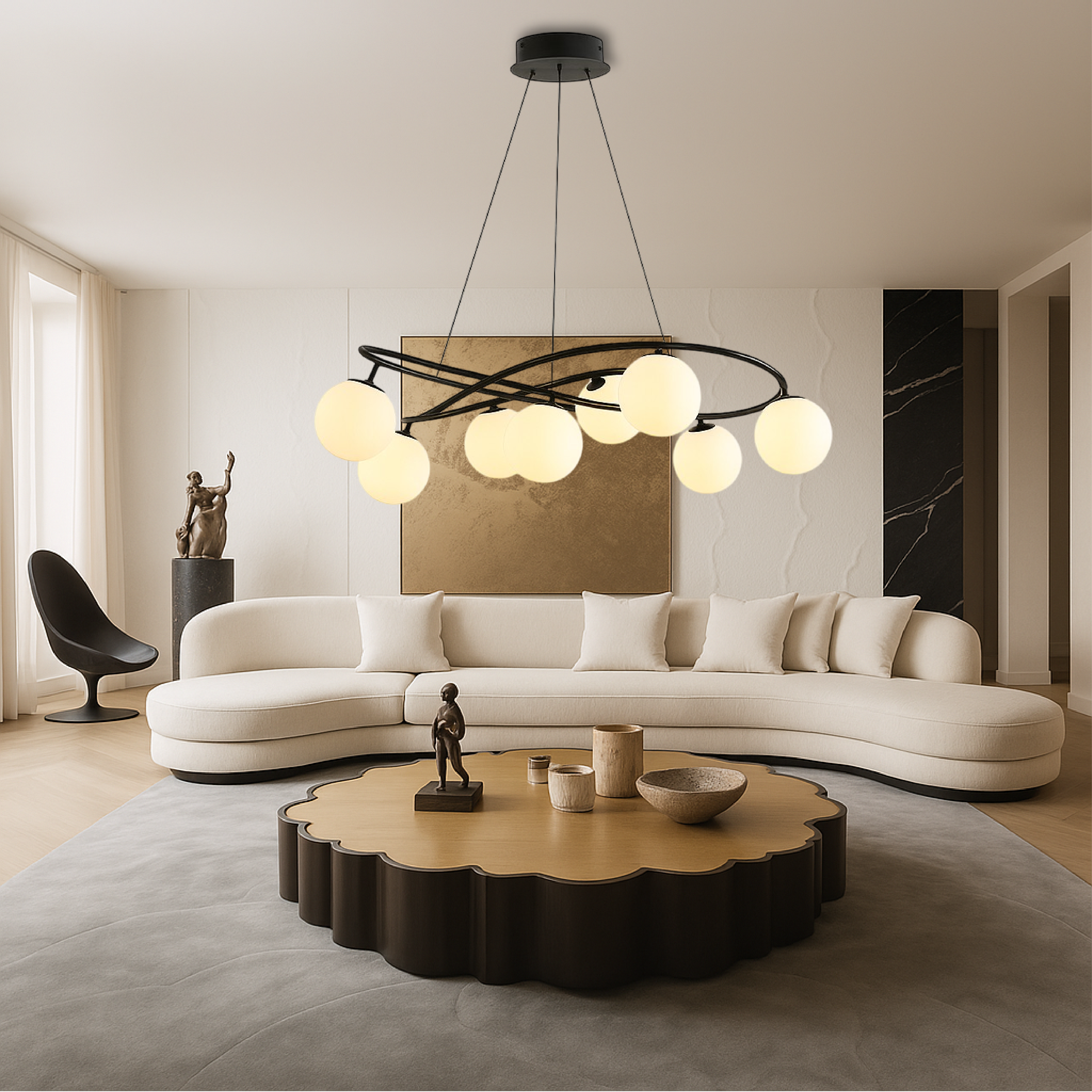 Lampadari retrò nordici neri