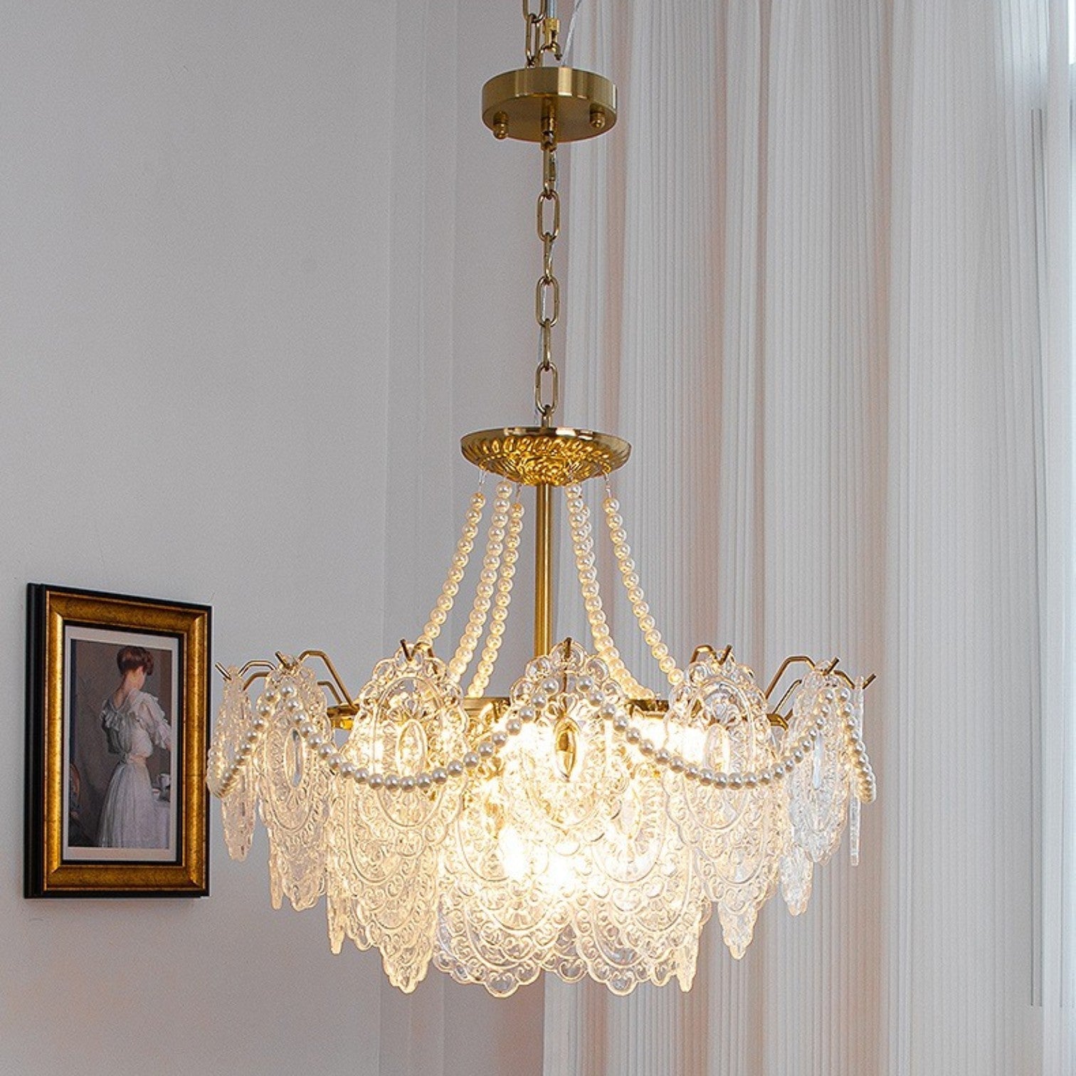 Lampadario in cristallo francese