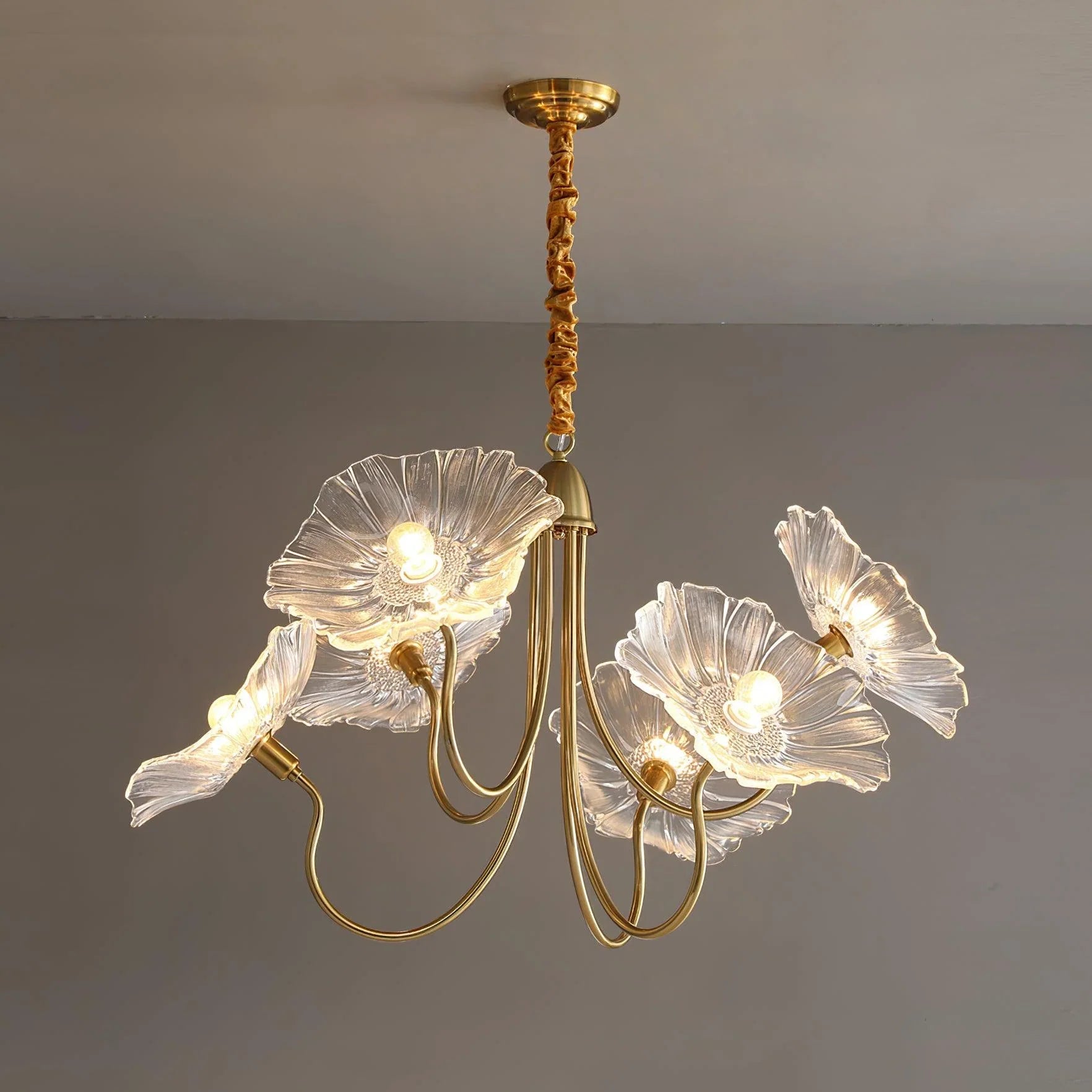 Lampadario a foglie di vetro Lotus