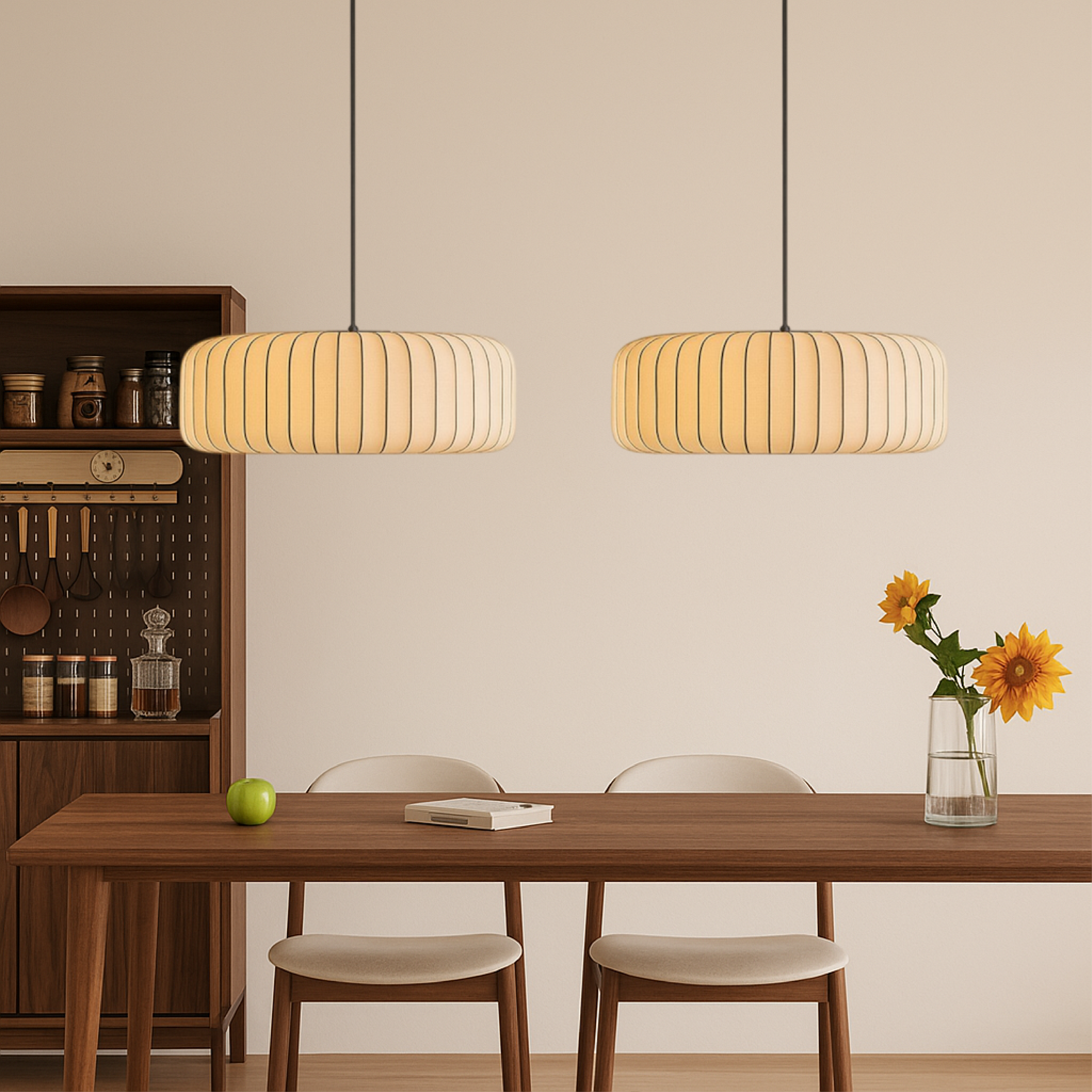 Lampada a sospensione in seta Rendara