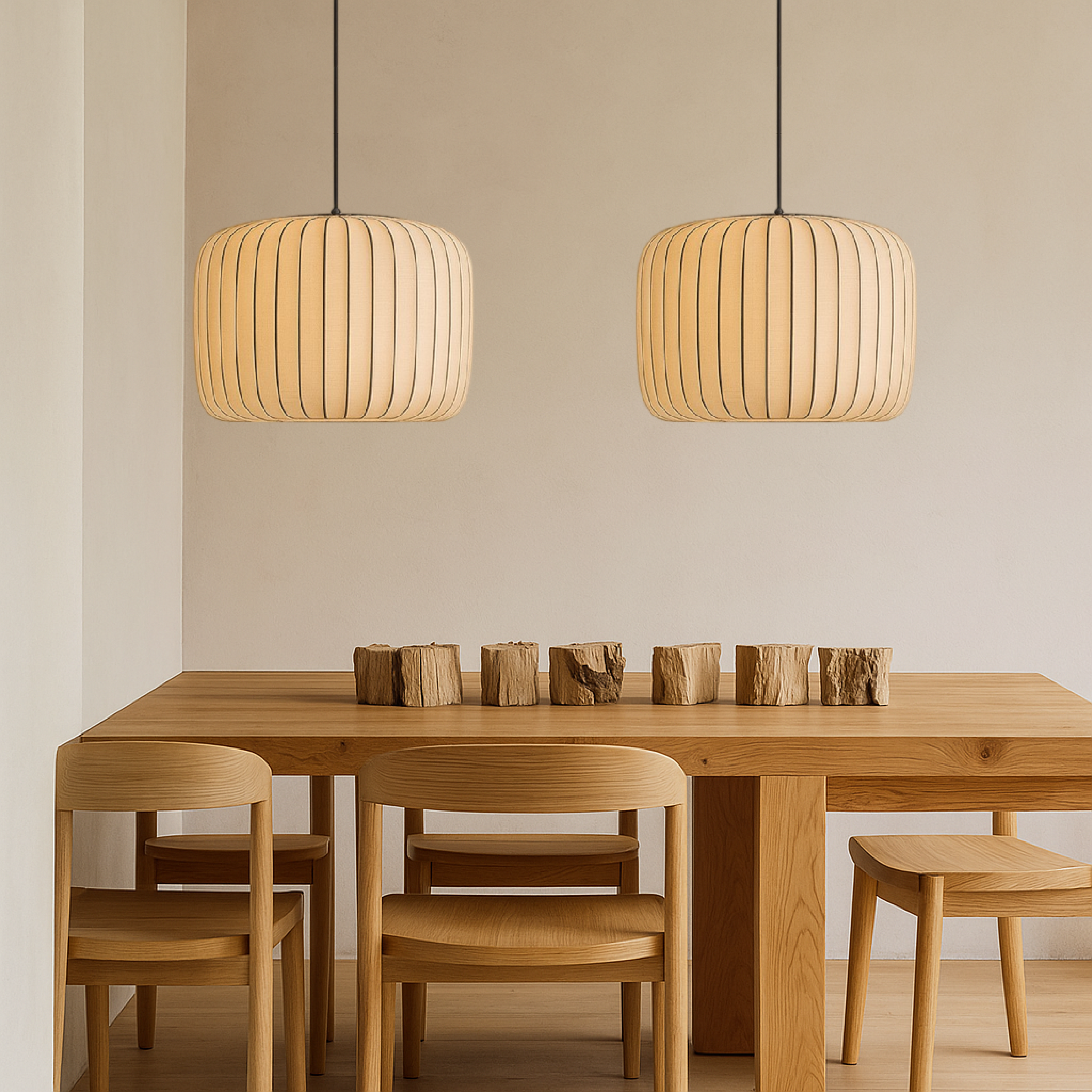 Lampada a sospensione in seta Rendara