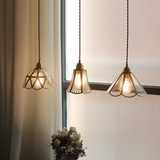 Lampada a sospensione in vetro vintage