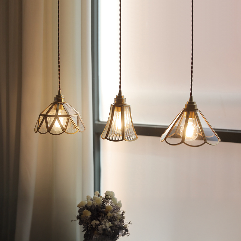 Lampada a sospensione in vetro vintage