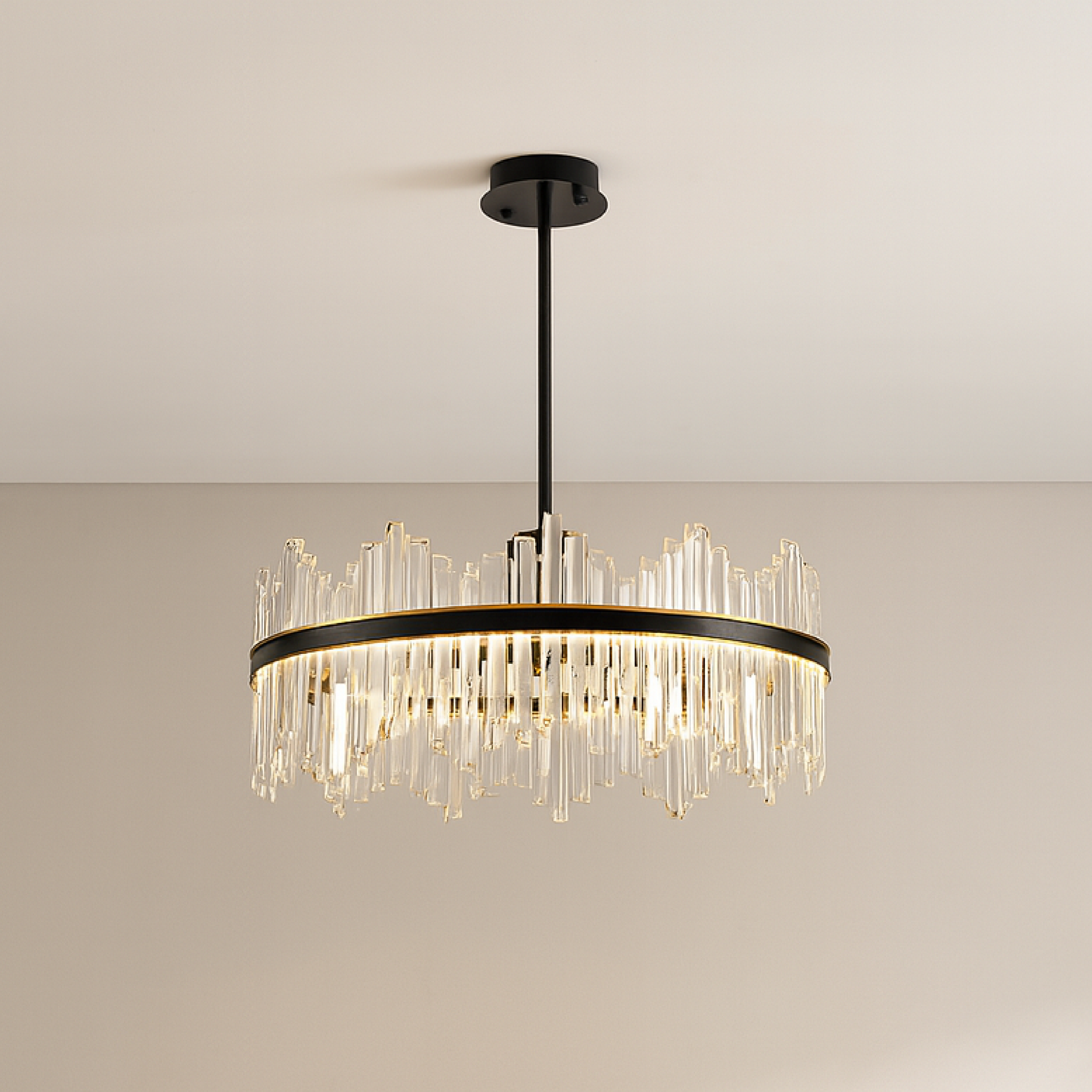 Lampadario Terri in cristallo nero