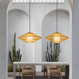 Lampada a sospensione giapponese in bambù